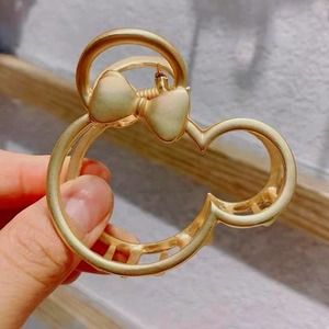 Mouse Head Shape Hollow Matte Gold Hair Clip NWOT
